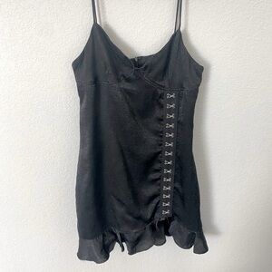 wild honey top shop black mini dress with corset detail gently worn size M